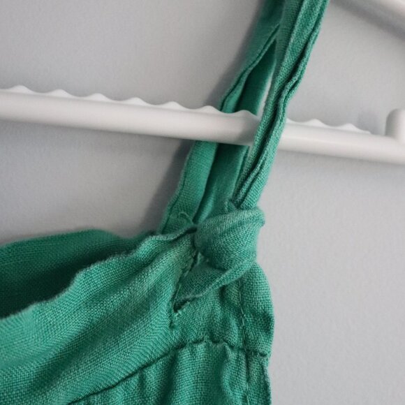 Made in Italy Womens Green 100% Linen Straight Leg One Piece Casual Jumpsuit - Picture 5 of 9